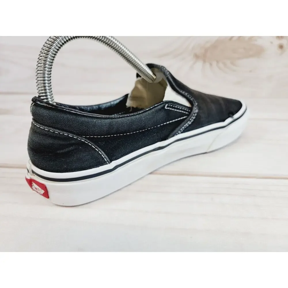 Vans 751505 Classic Slip-on Black True White Womens sz 8.5 Shoes Mens 7 Shoes